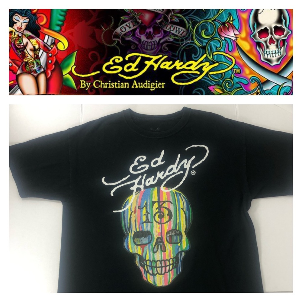 Vintage Ed Hardy Men's T-Shirt XL